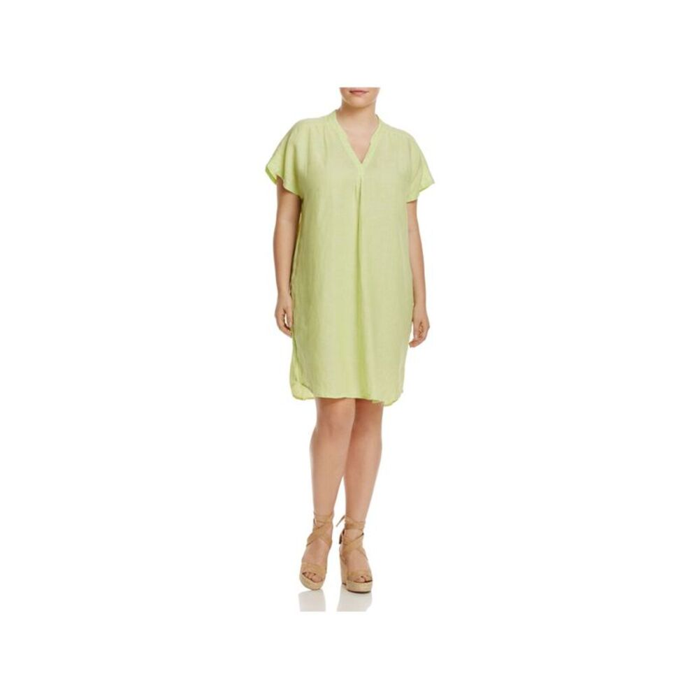 FOXCROFT Womens Curved Hem Short Sleeve Above The Knee Wear To Work Tunic Dress